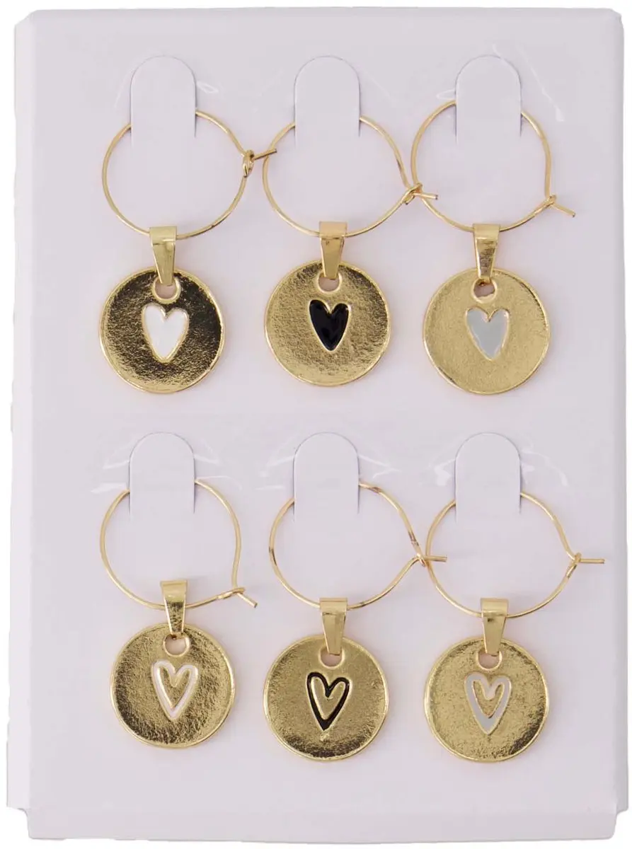 Zusss Wijnglashangers Hartje - 6 Stuks Gold