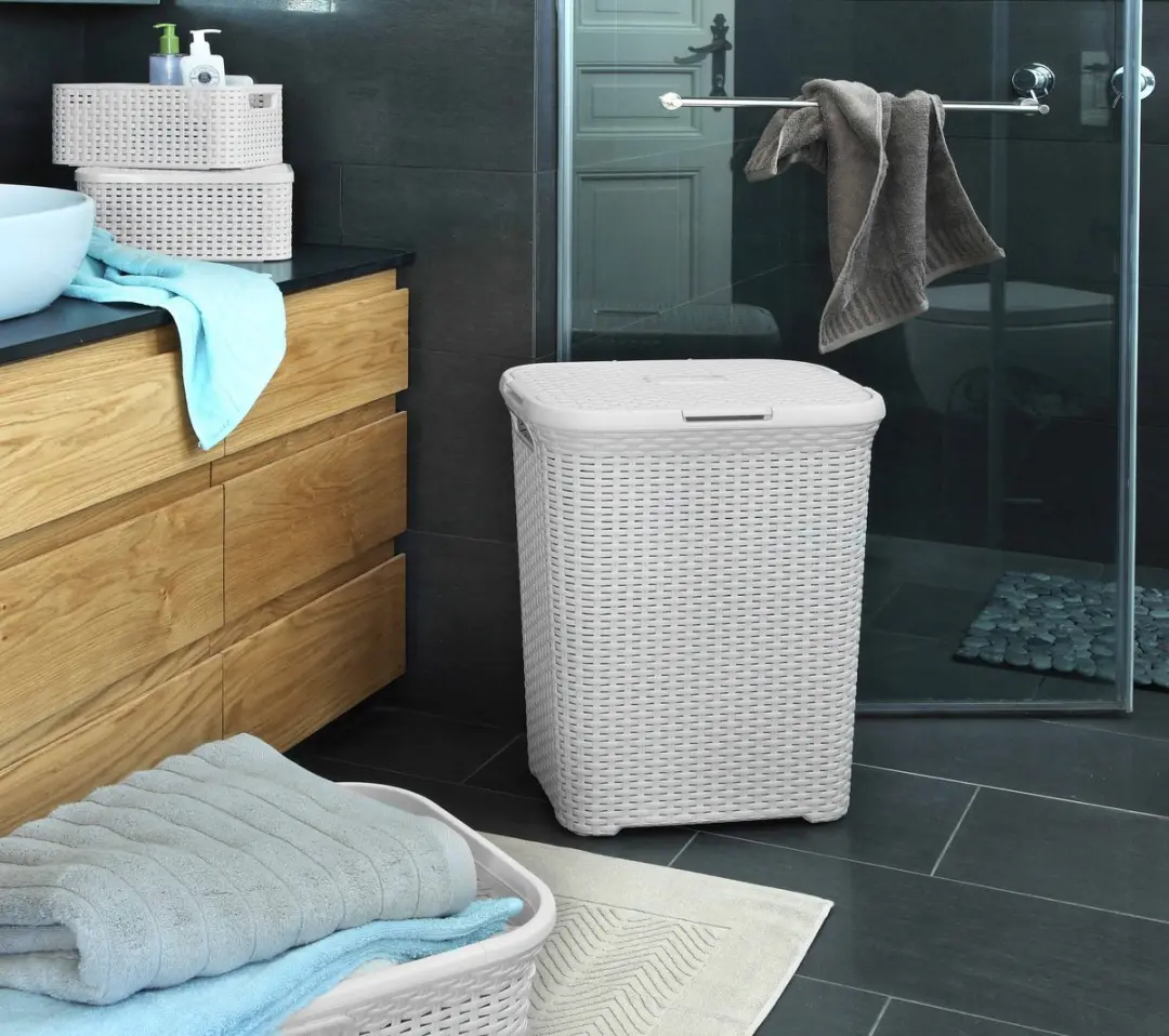 Curver Style Wasmand met Deksel 120L - 2 Stuks - Wit