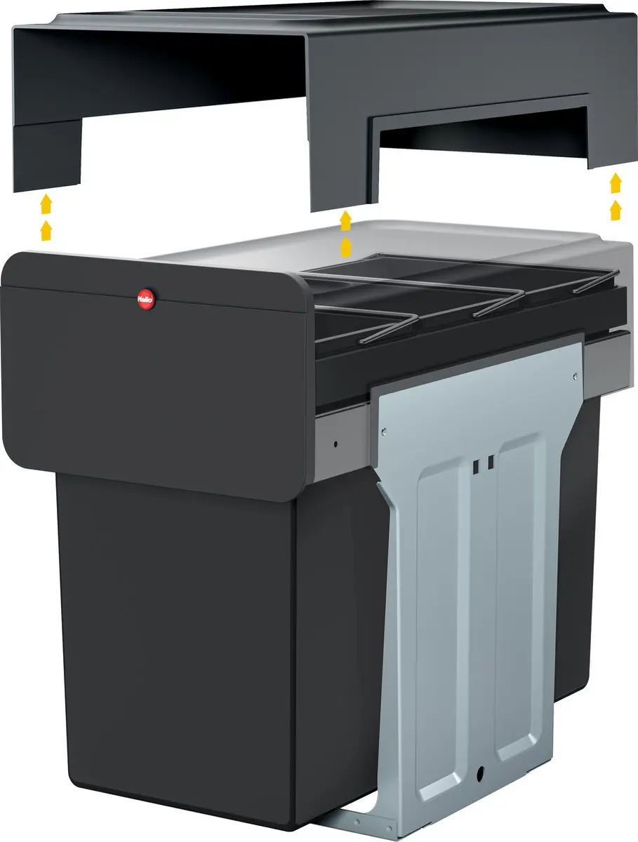 Hailo Ecoline 0310-300 Inbouwafvalbak 3x10L - Zwart - afbeelding 6 van 6