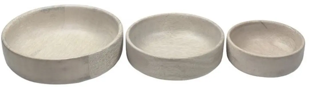 Leeff Kom Bente S Houten Schalen - 3 Stuks 7x7cm