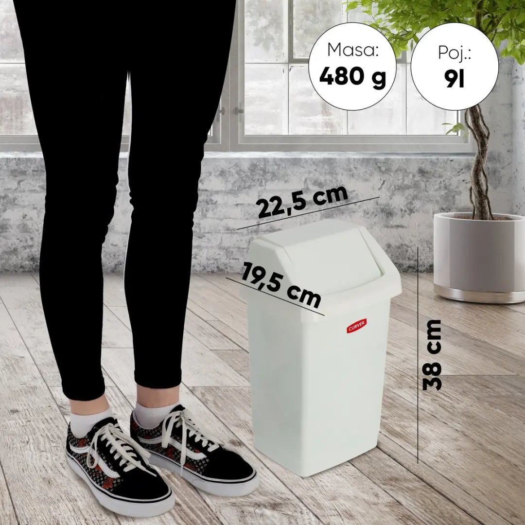 Curver Click-It Afvalbak 9L - Wit