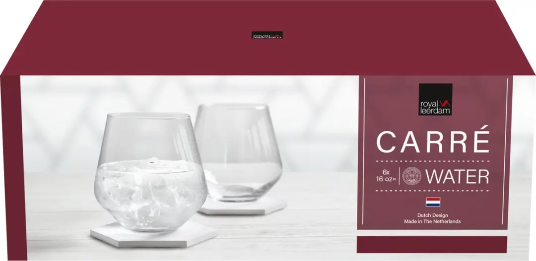 Royal Leerdam Carré Waterglazen 47,5cl - Set van 6