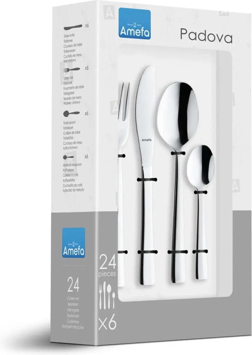 Amefa Padova Bestekset 24-delig - 6 Personen - Zilver