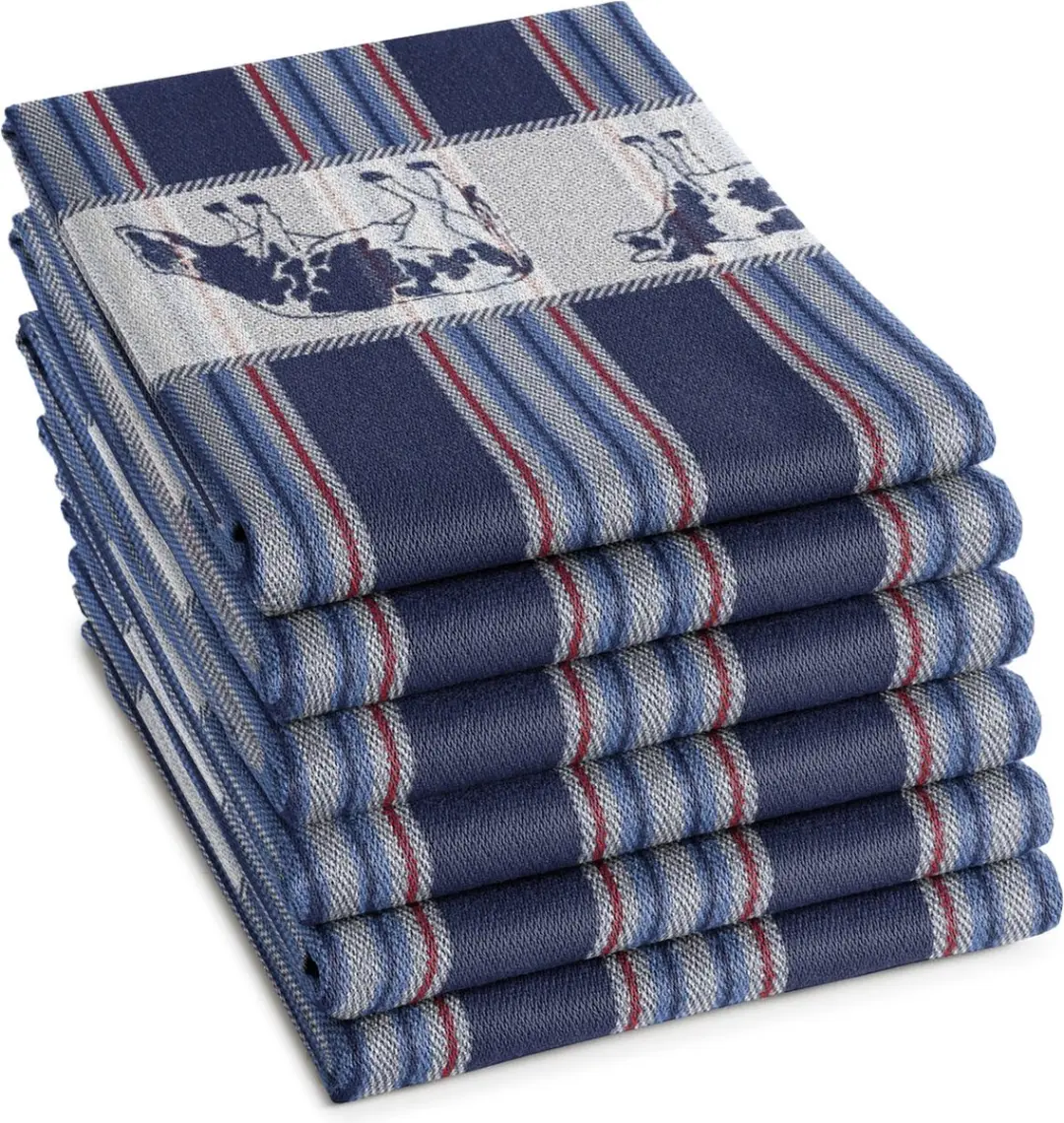 DDDDD Fries Theedoeken - 6 Stuks - 60x65cm - Blauw