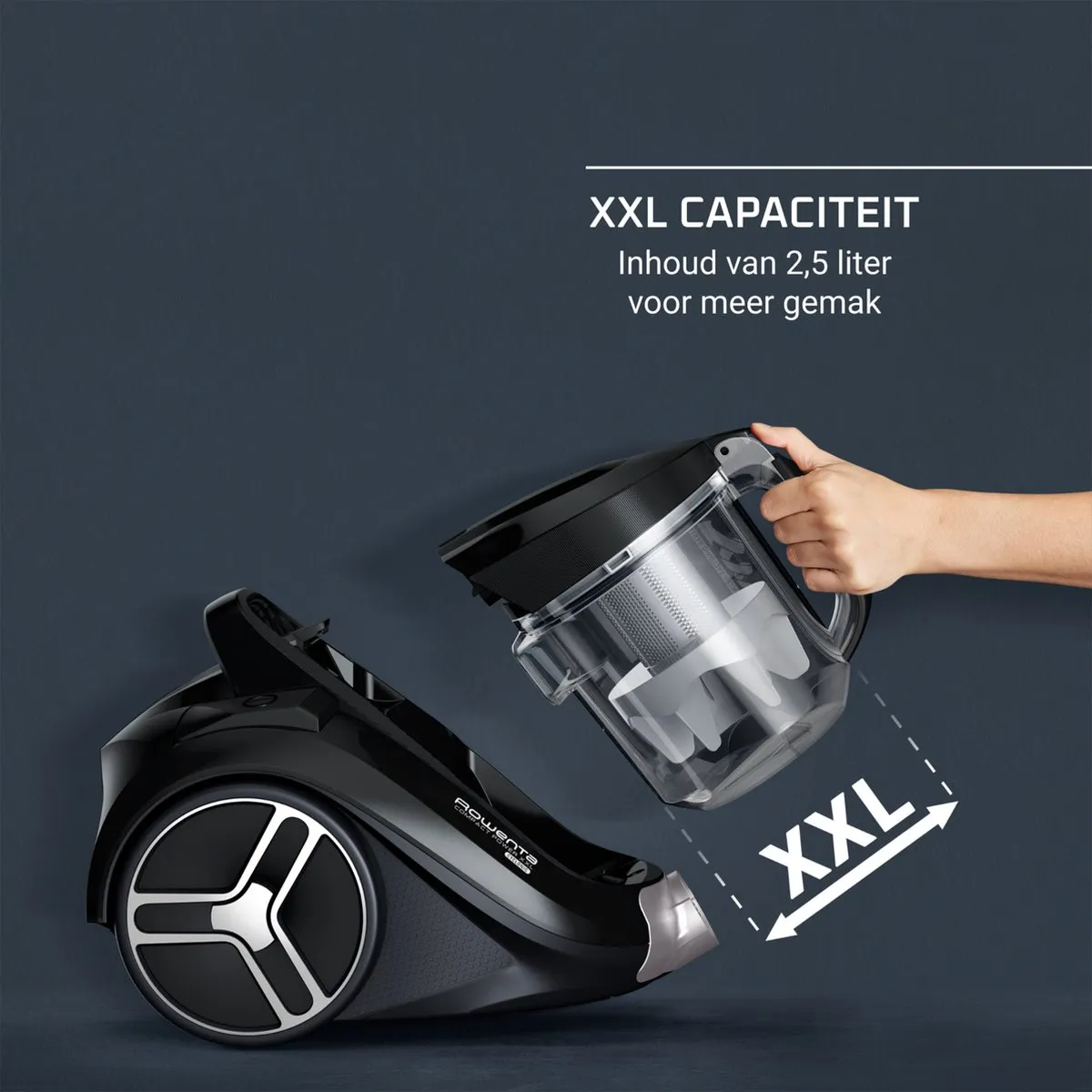 Rowenta Compact Power XXL RO4B30 Stofzuiger - Zonder zak - 900W - Zwart