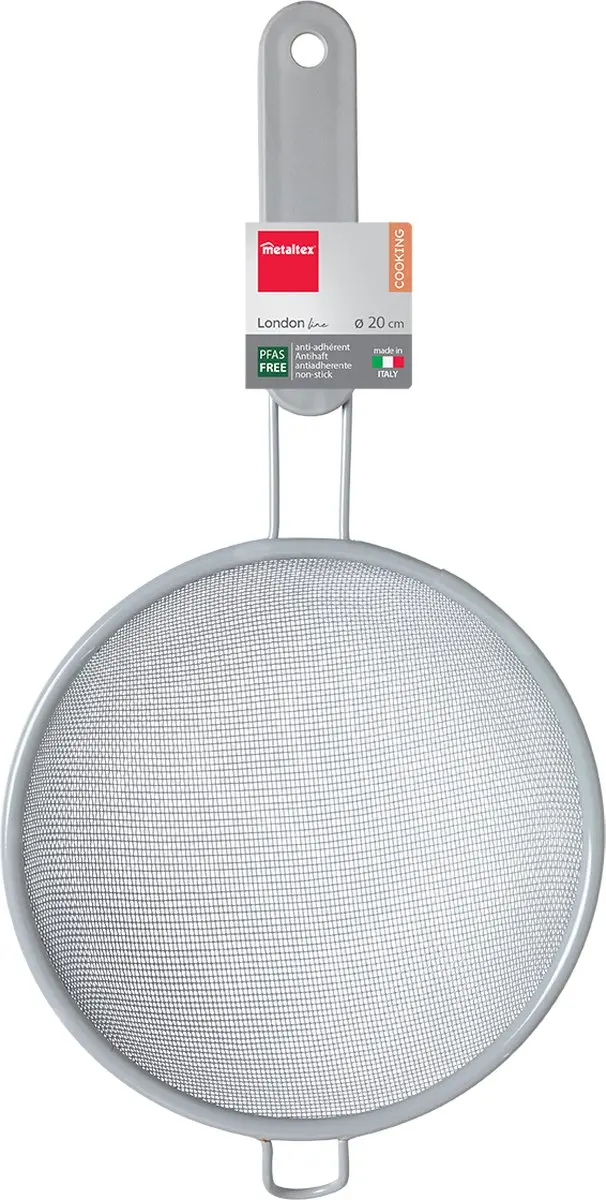 Metaltex Keukenzeef 20cm - PFAS-vrij - London Line - Zilvergrijs