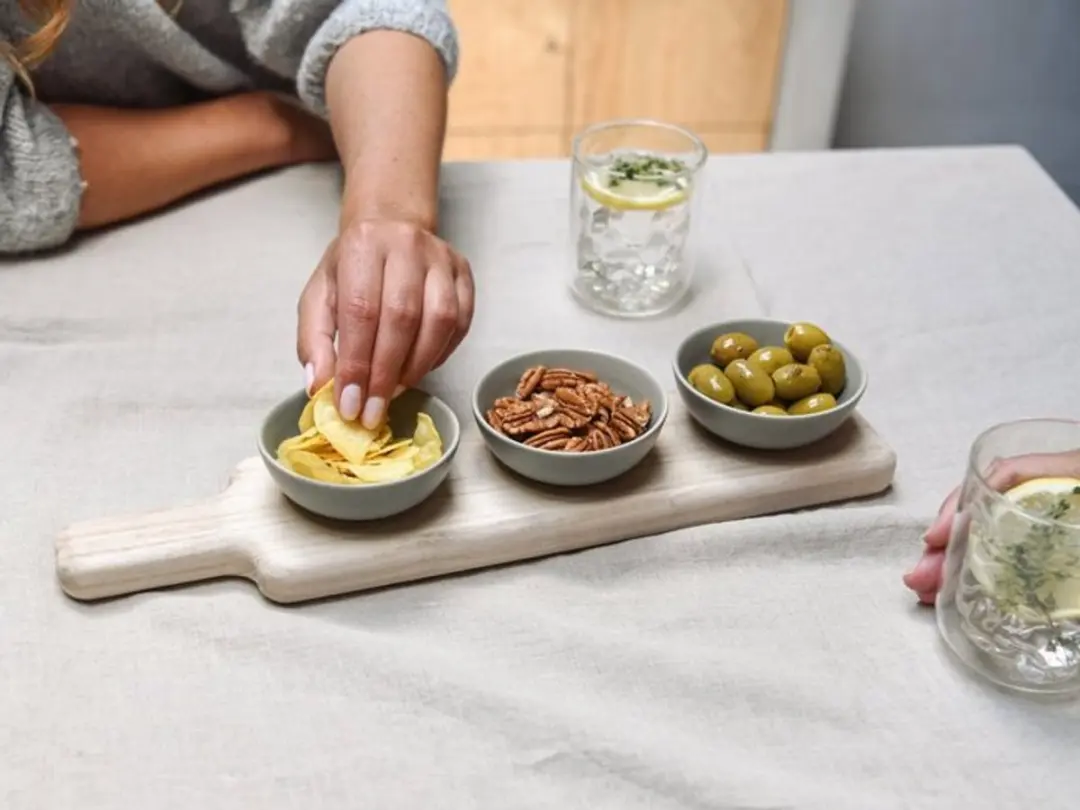 Leeff Saar Serveerplanken - Grijs Hout & Keramiek
