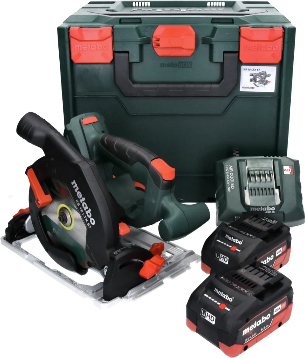 Metabo KS 18 LTX 57 Accu-handcirkelzaag 165mm - 2x 5,5Ah + Lader - afbeelding 3 van 5