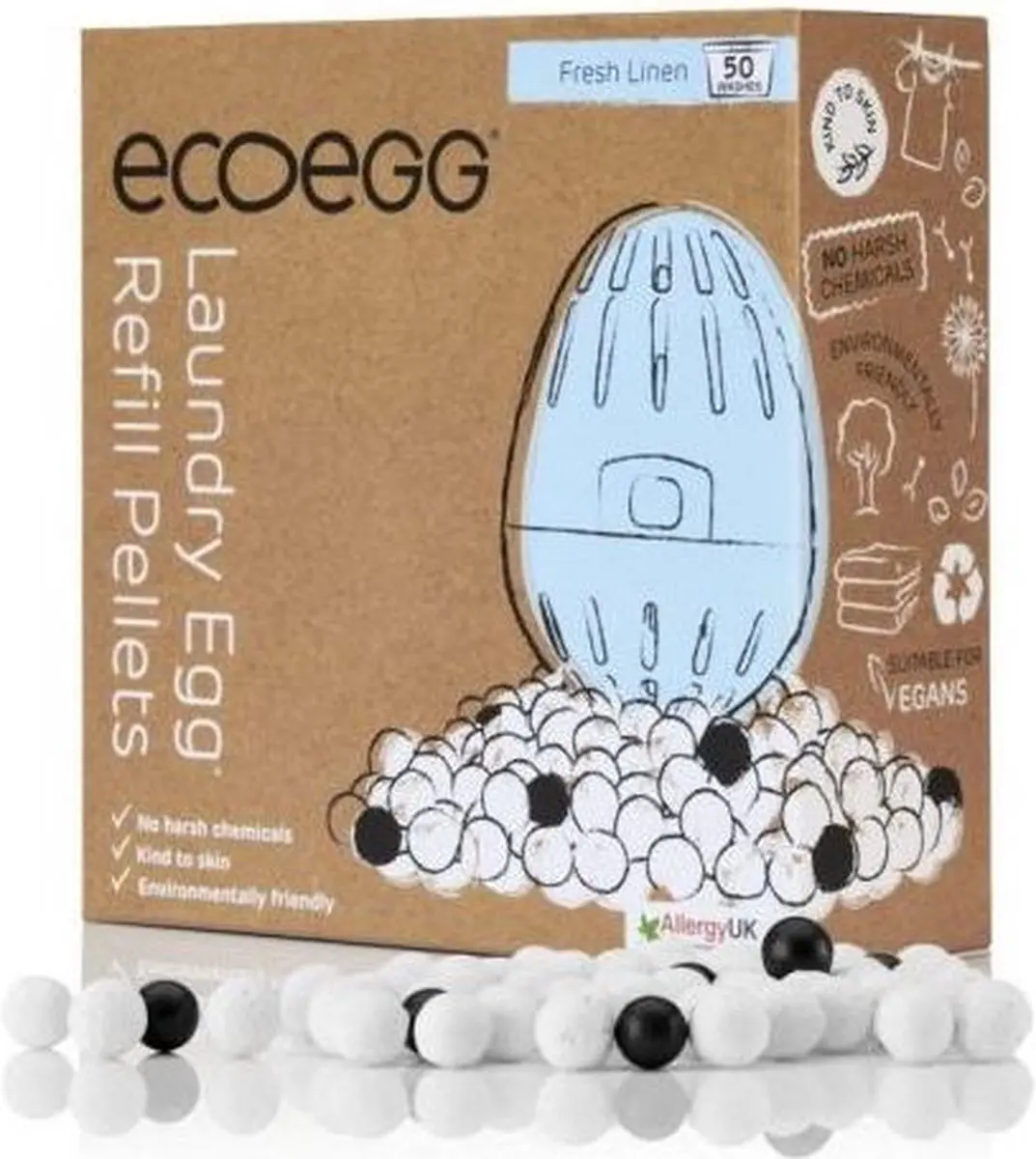 Eco Egg Laundry Egg Navulling Fresh Blauw - 50 Stuks