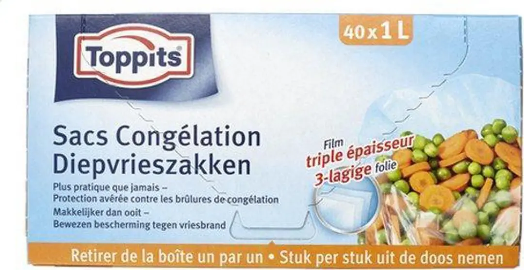 Toppits Diepvrieszakjes 1L - 80 Stuks