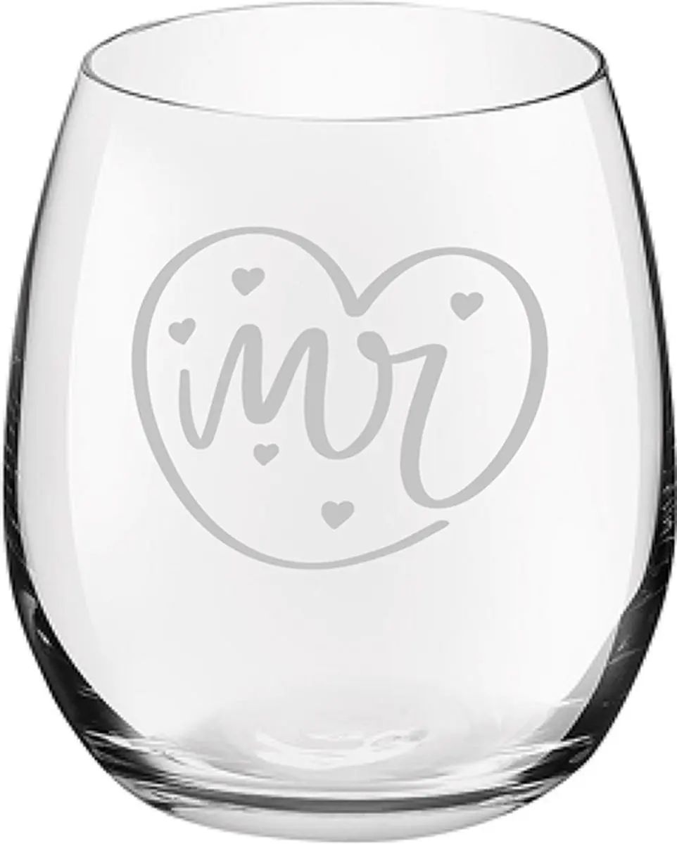 Royal Leerdam Gegraveerd Drinkglas Mr. In hartje 39cl