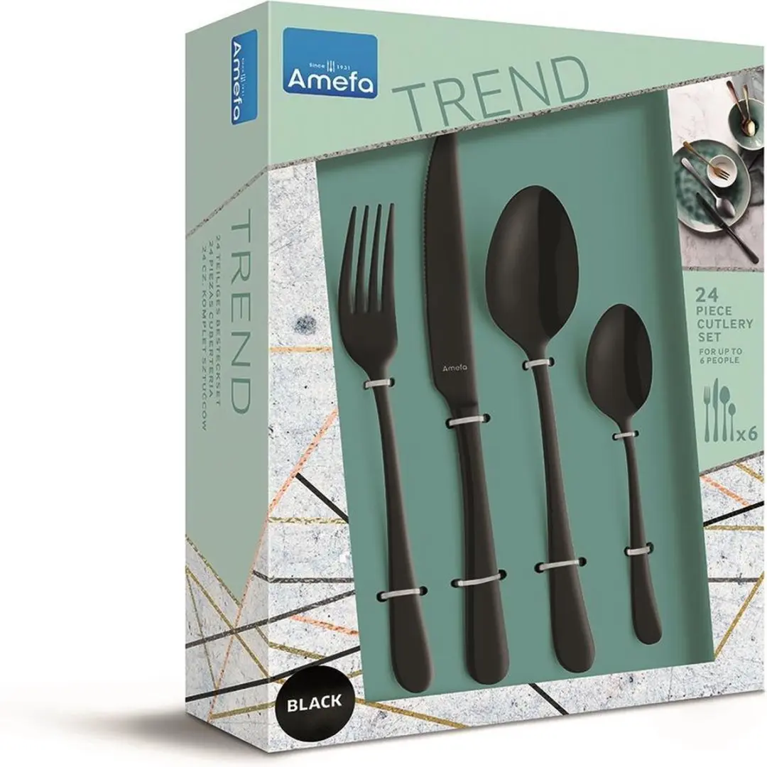 Amefa Austin Vintage Bestekset 24-delig - 6 Personen - Zwart