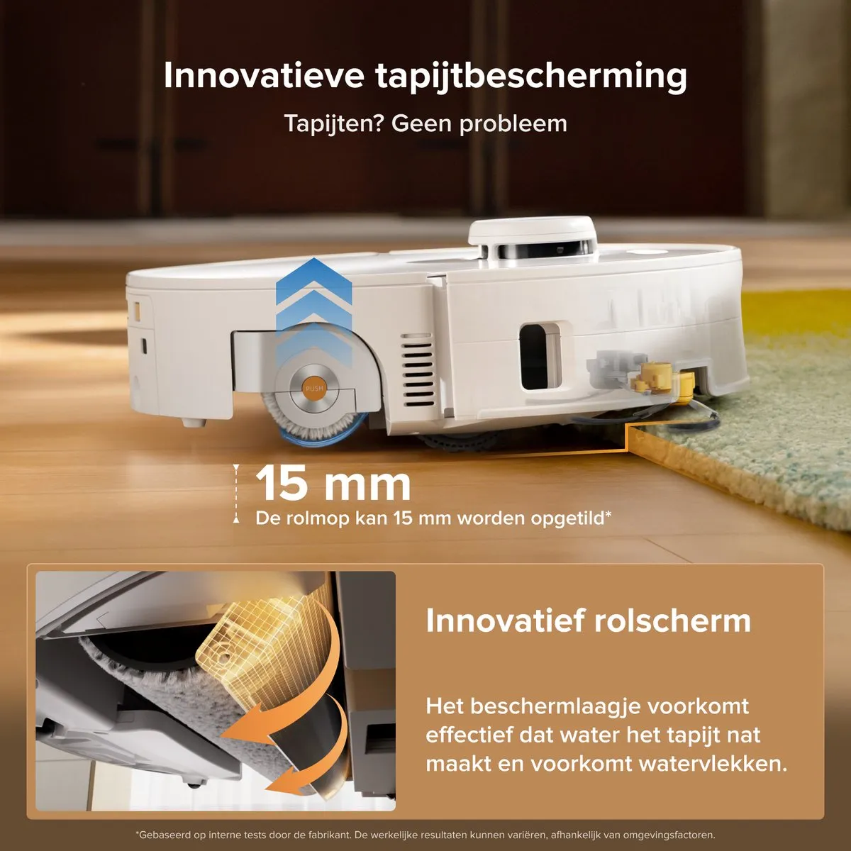 Roborock Qrevo Curv 2 Flow Robotstofzuiger 20.000 Pa - Wit