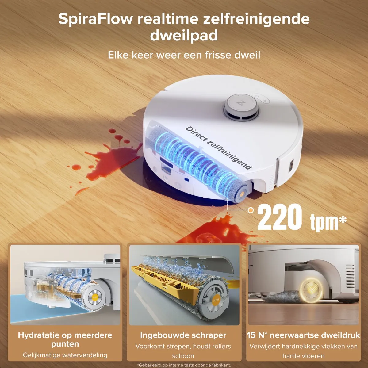Roborock Qrevo Curv 2 Flow Robotstofzuiger 20.000 Pa - Wit