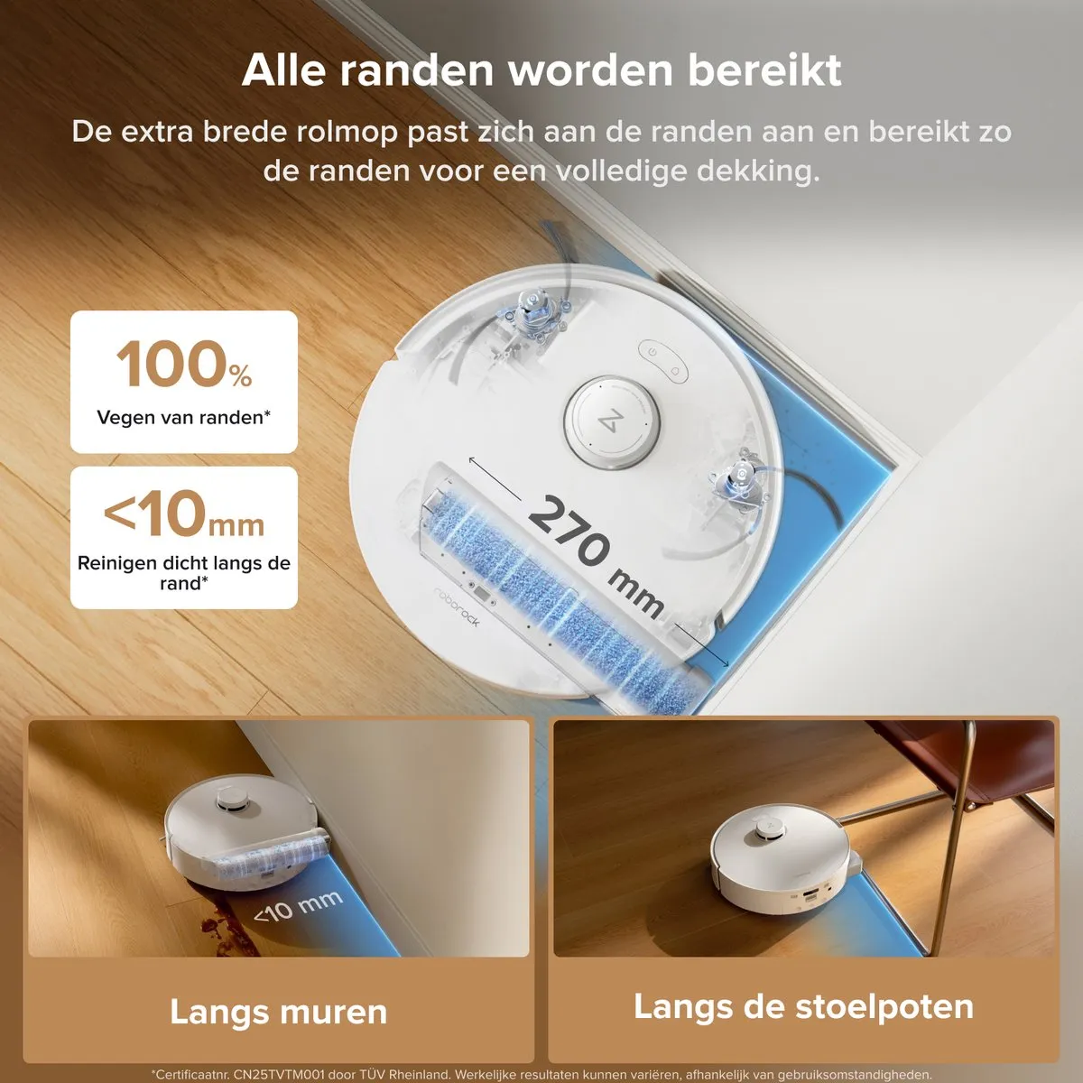 Roborock Qrevo Curv 2 Flow Robotstofzuiger 20.000 Pa - Wit