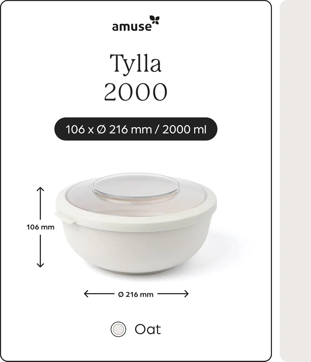 Amuse Tylla Oat Lunchbox 2000ml - Beige