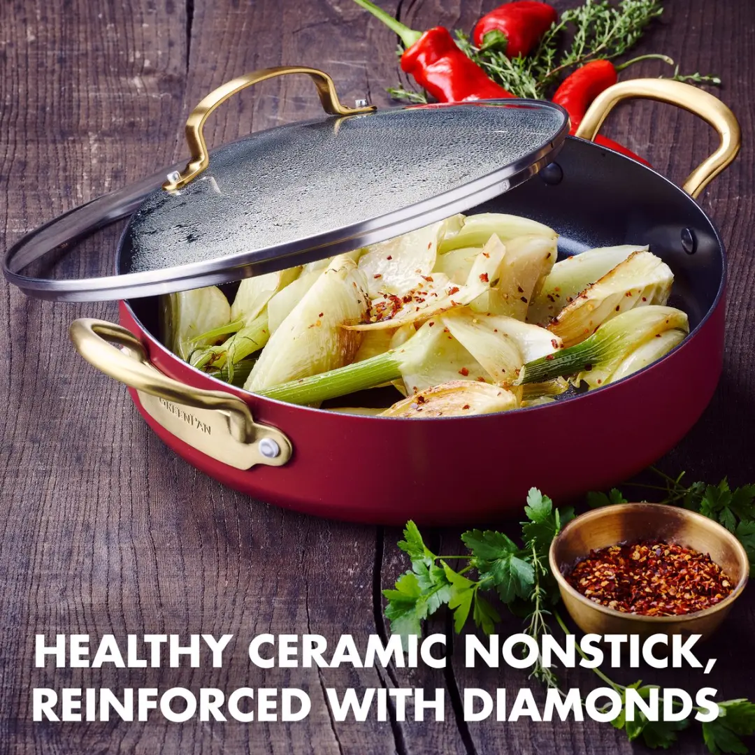 GreenPan Barcelona Stoofpan 4.8L - 30cm - Rood