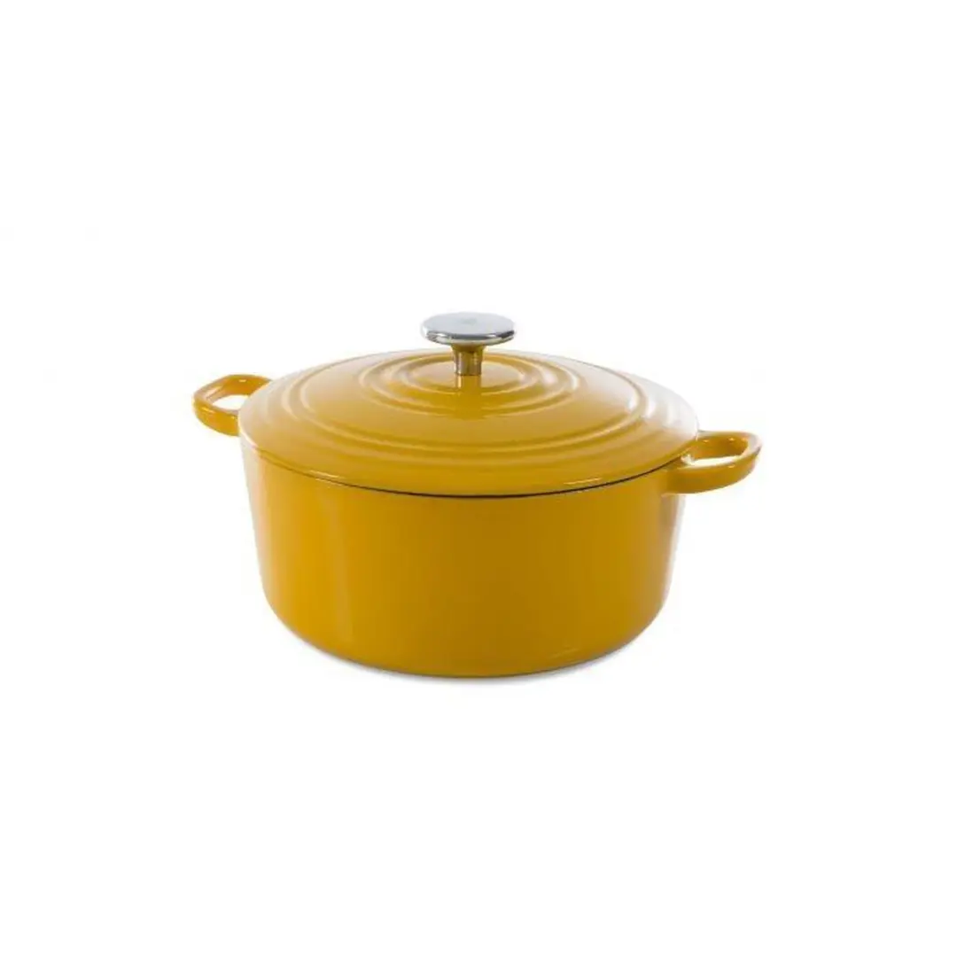 BK Bourgogne Braadpan Gietijzer 28cm - 6,7L - Inductie/Oven - Zonnig Geel