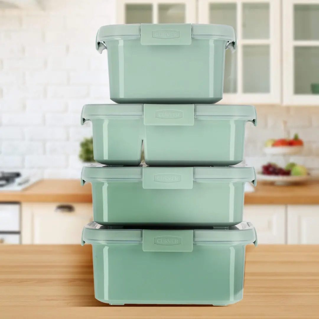 Curver Smart To Go Eco Lunchbox 1,2L - met Bestekset & Sauscup - Eco Groen