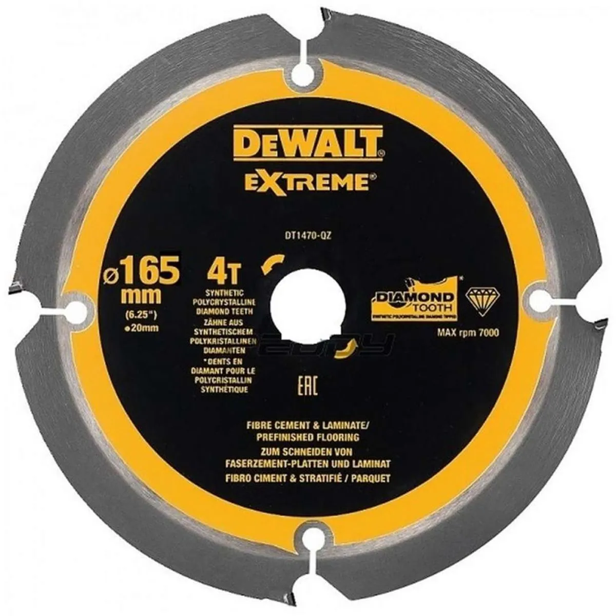 DeWalt DT1471-QZ Cirkelzaagblad - 165mm 20mm 4T
