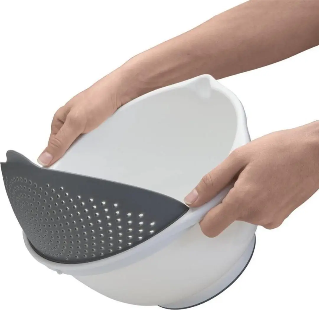 Metaltex Vergiet & Kom 2-in-1 235112 - 3,5L - Wit/Grijs