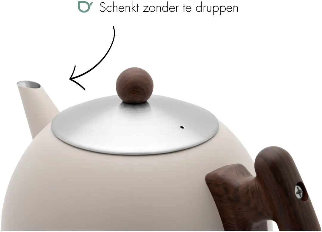 Bredemeijer Theepot Bella Ronde Dubbelwandig 1,2L - RVS - Zand