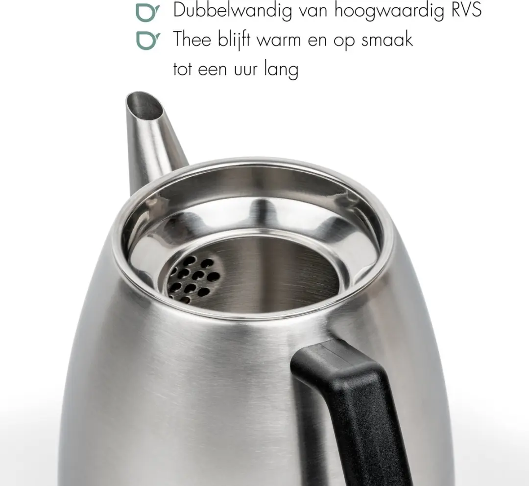 Bredemeijer Theepot Odense 1,1L - Mat staal - 5 kopjes