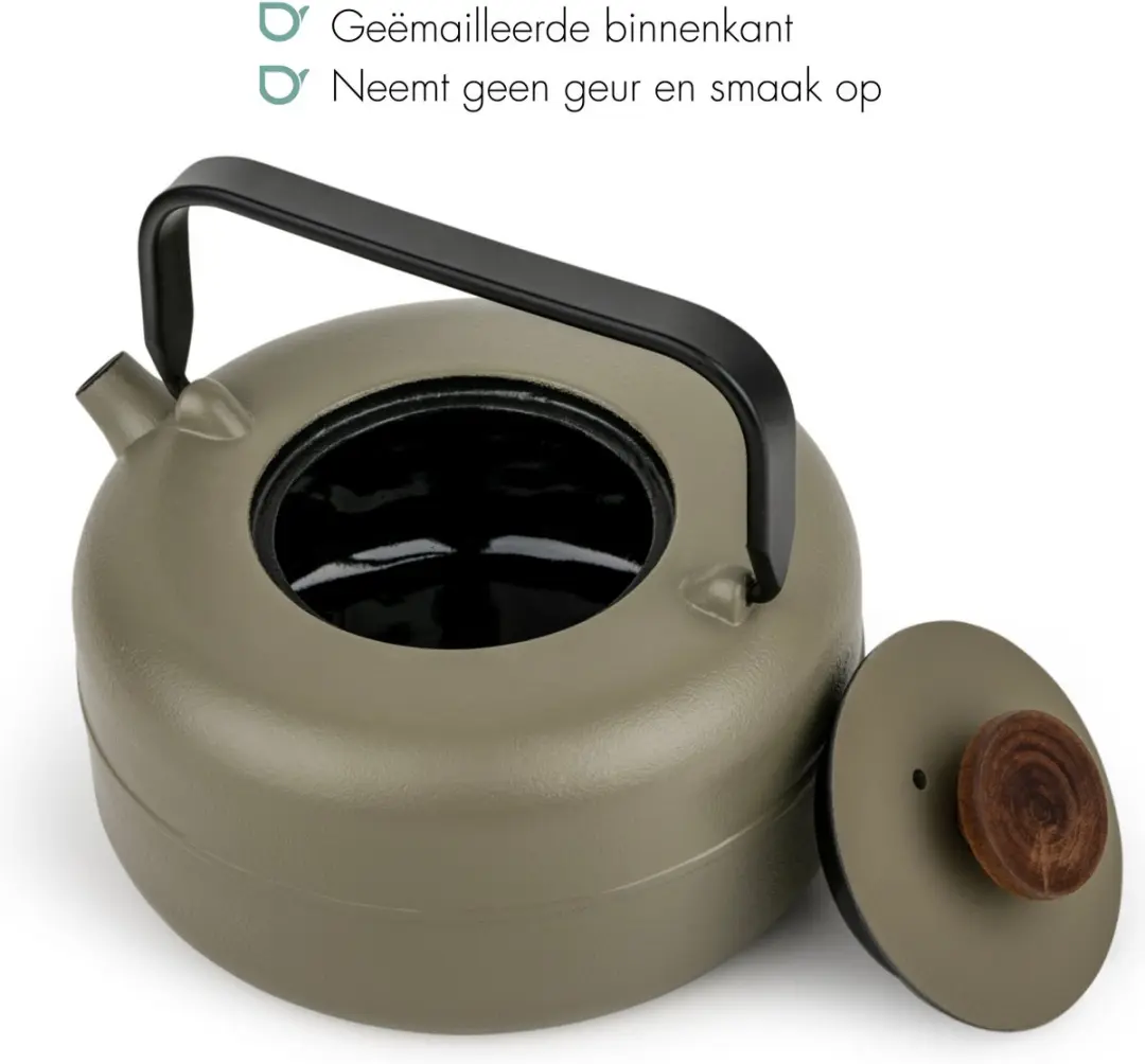 Bredemeijer Theepot Henan Gietijzer 0,75L - Khaki - 3 Kopjes - afbeelding 6 van 6