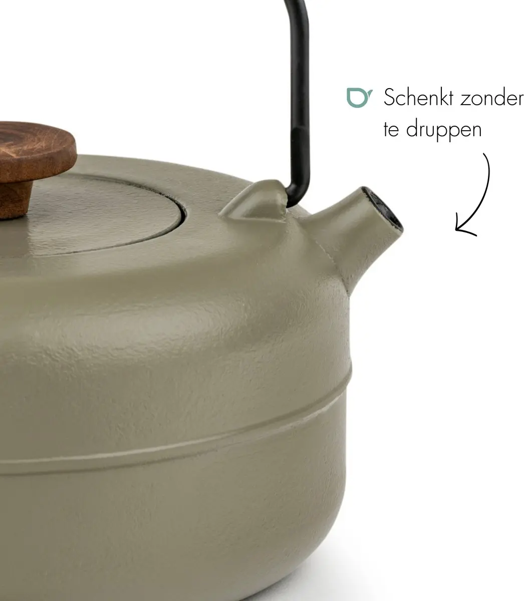 Bredemeijer Theepot Henan Gietijzer 0,75L - Khaki - 3 Kopjes