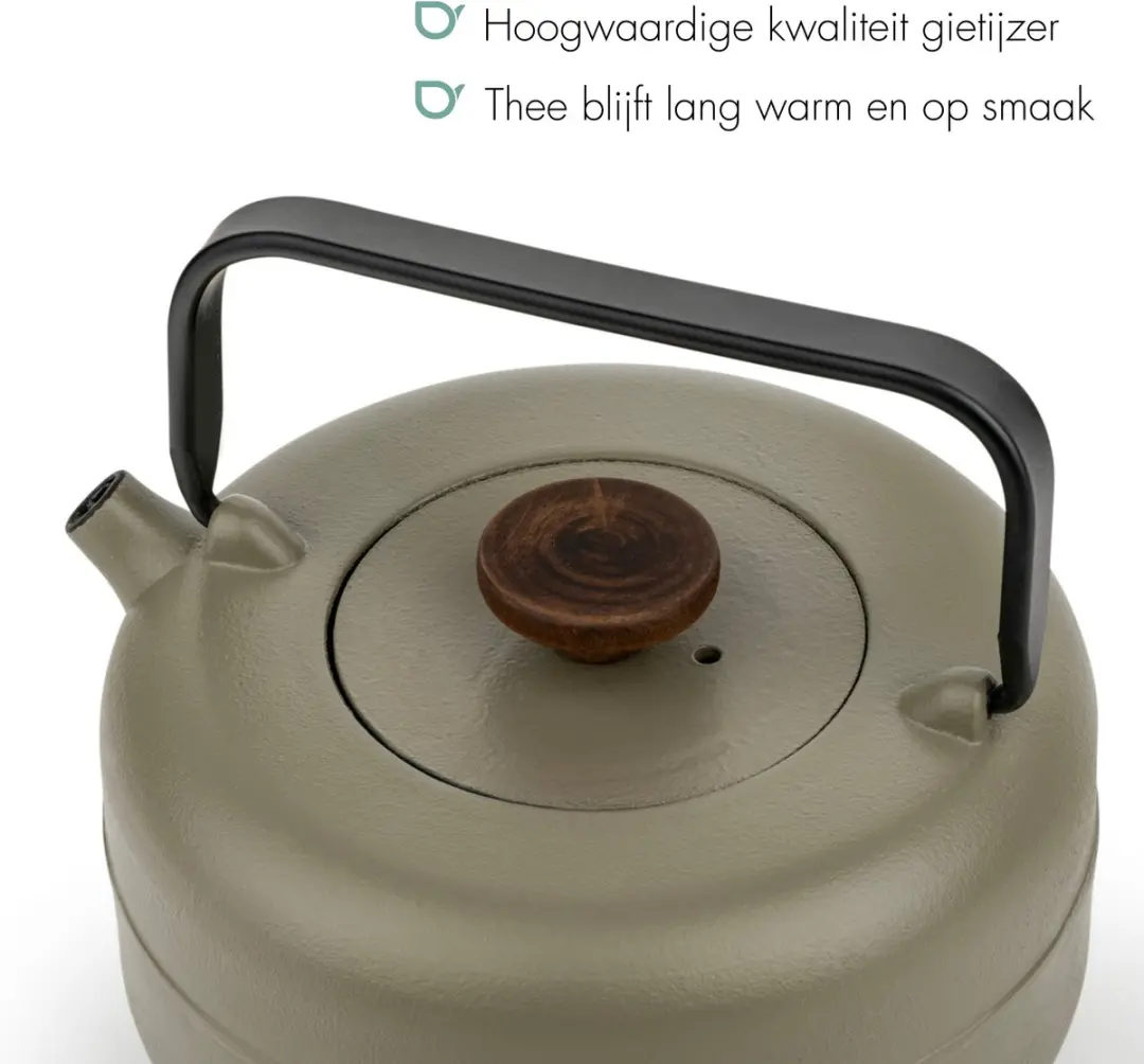 Bredemeijer Theepot Henan Gietijzer 0,75L - Khaki - 3 Kopjes