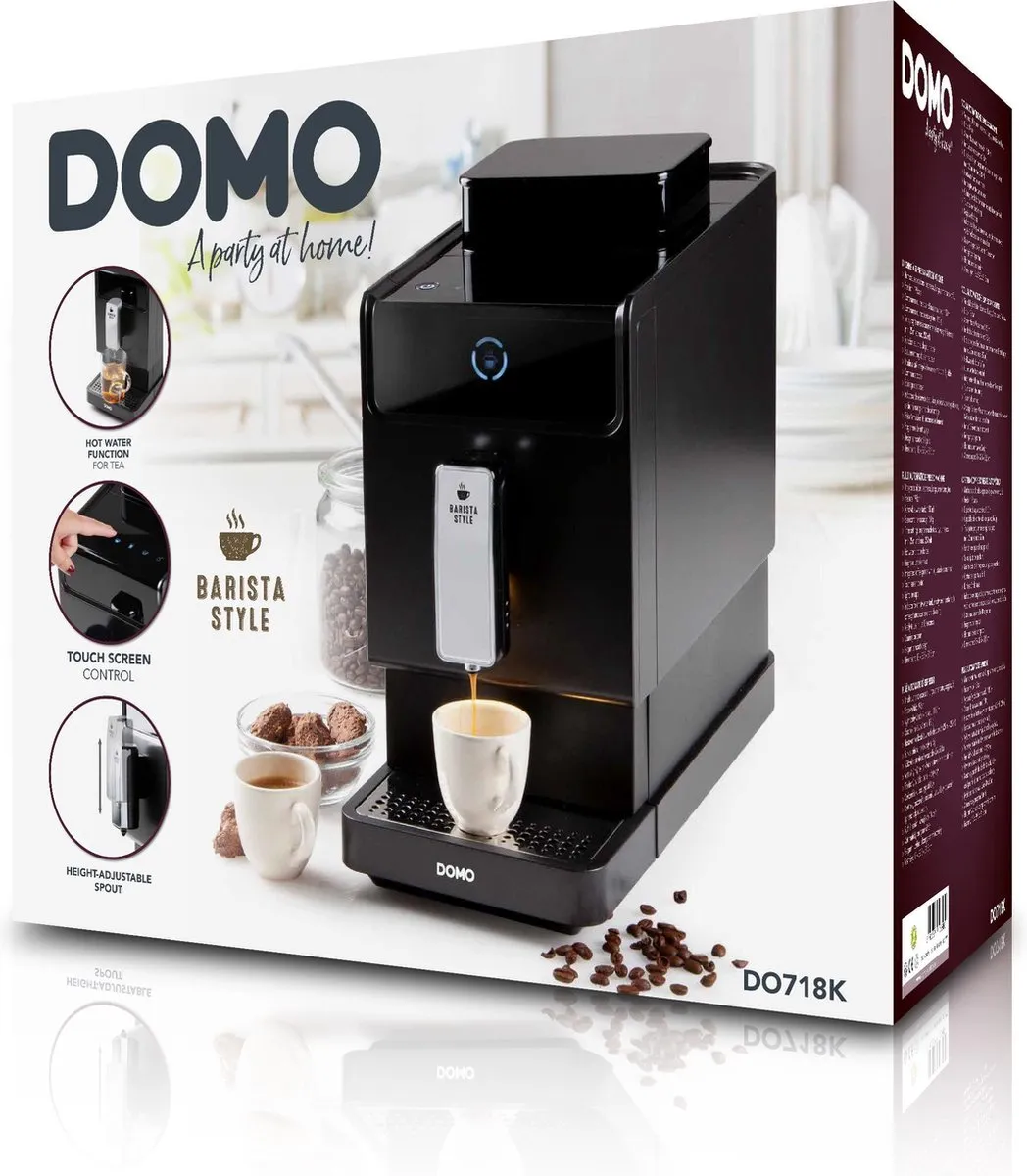 Domo DO718K Volautomatische Espressomachine - Zwart