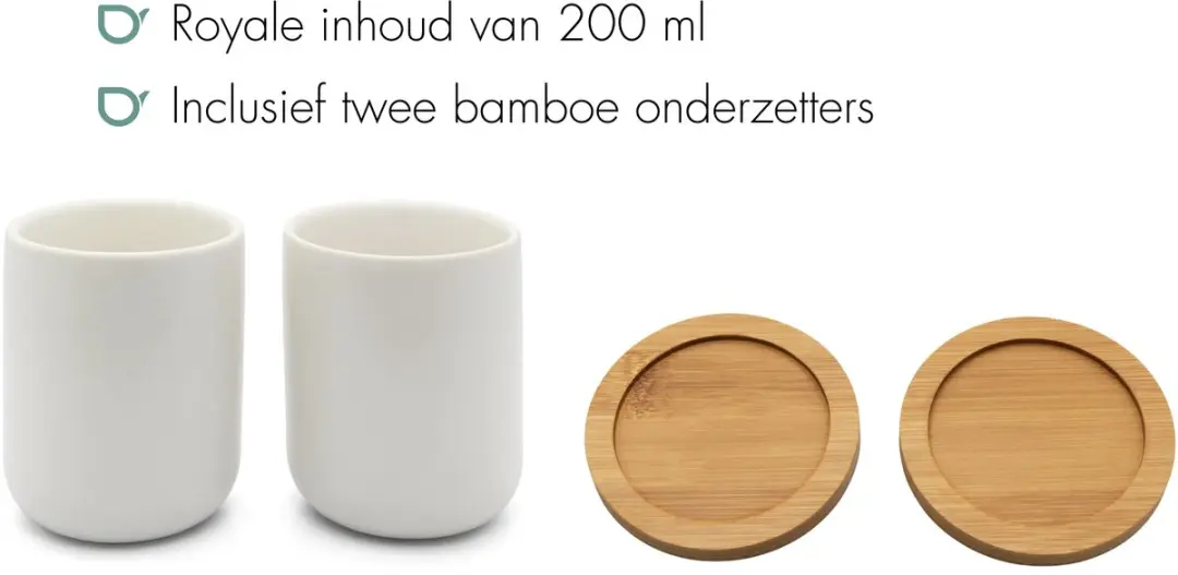 Bredemeijer Theemok Umea 200ml - Mat wit - 2 Stuks