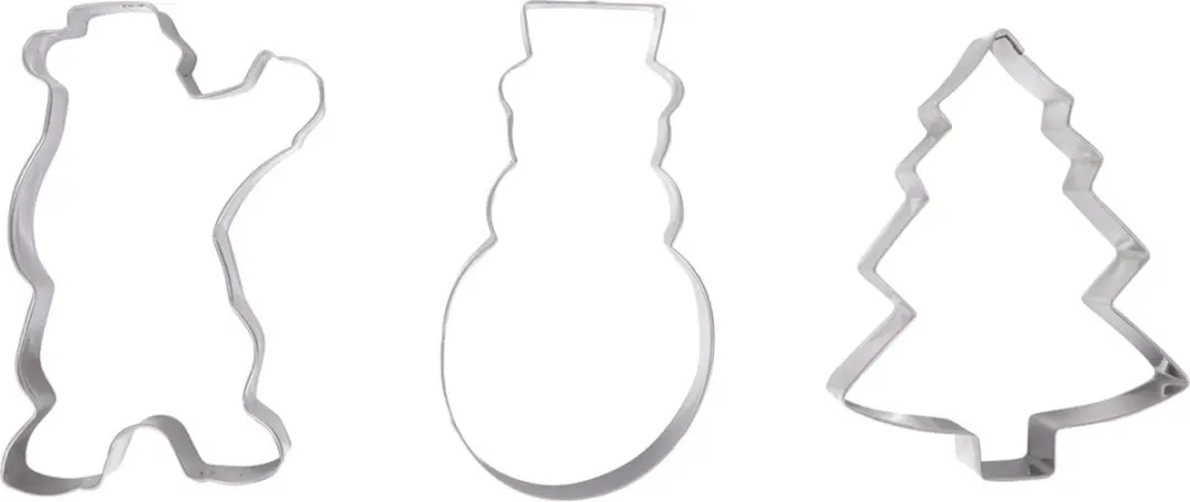 Senza Koekjesmallen Set - 3 Stuks - Zilver