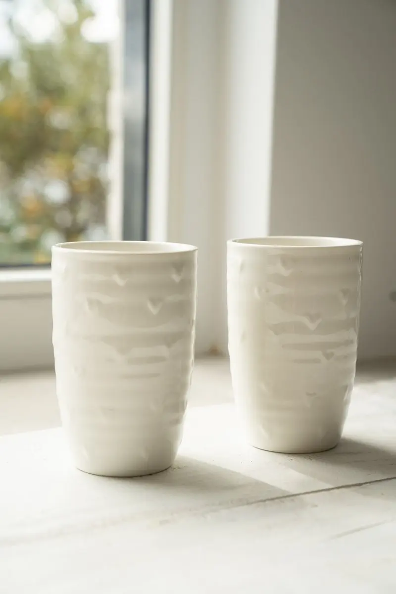 Zusss Cadeauset 2 Mokken L Hartjes Wit - Keramiek