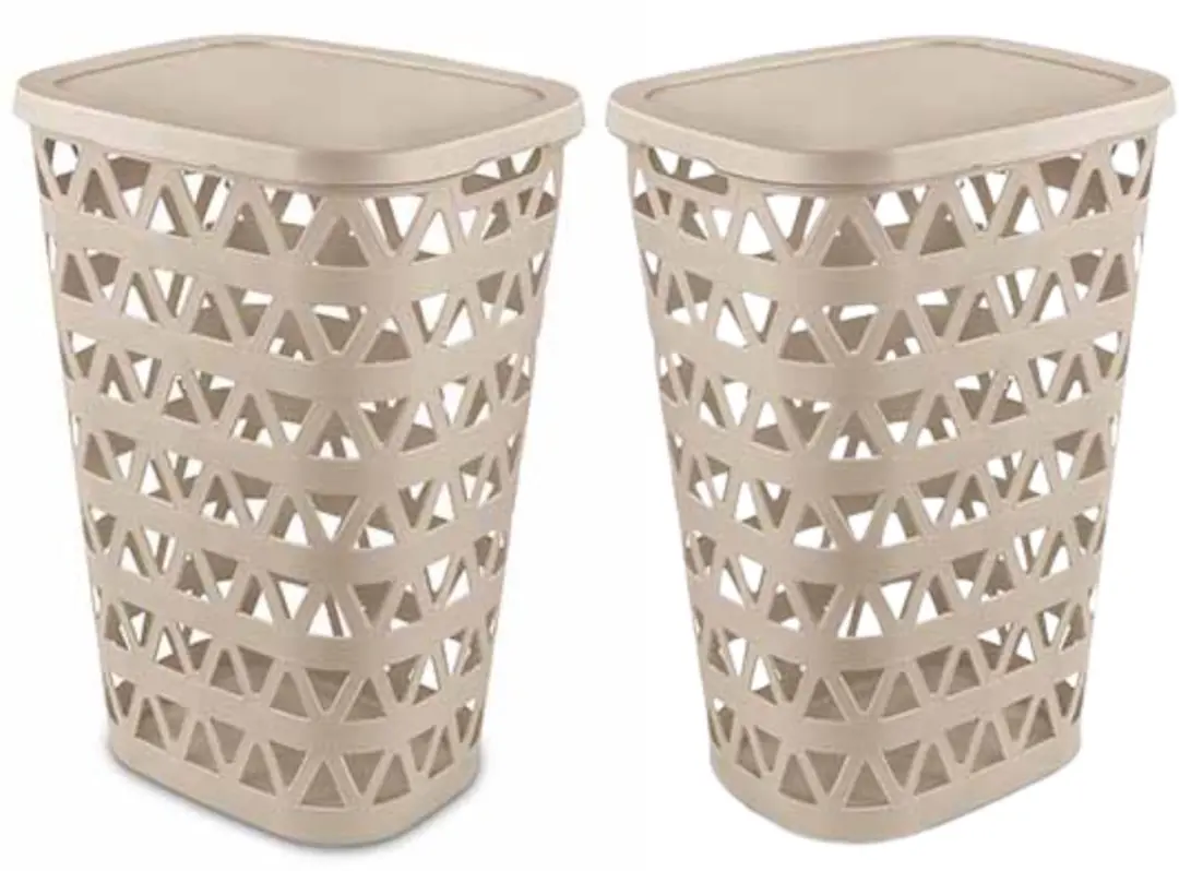 Curver Wasmand met deksel 2x - 55L - Beige