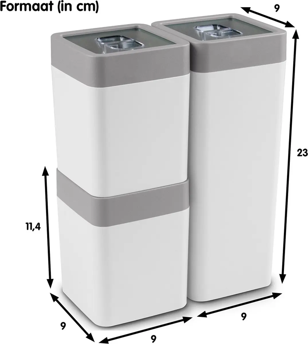 Sunware Sigma Home Voorraadbussen Set 2 Stuks - 0,6L + 1,4L Wit