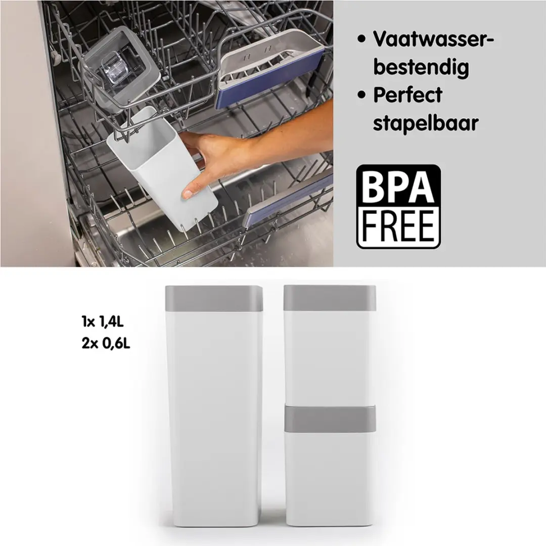 Sunware Sigma Home Voorraadbussen Set 2 Stuks - 0,6L + 1,4L Wit