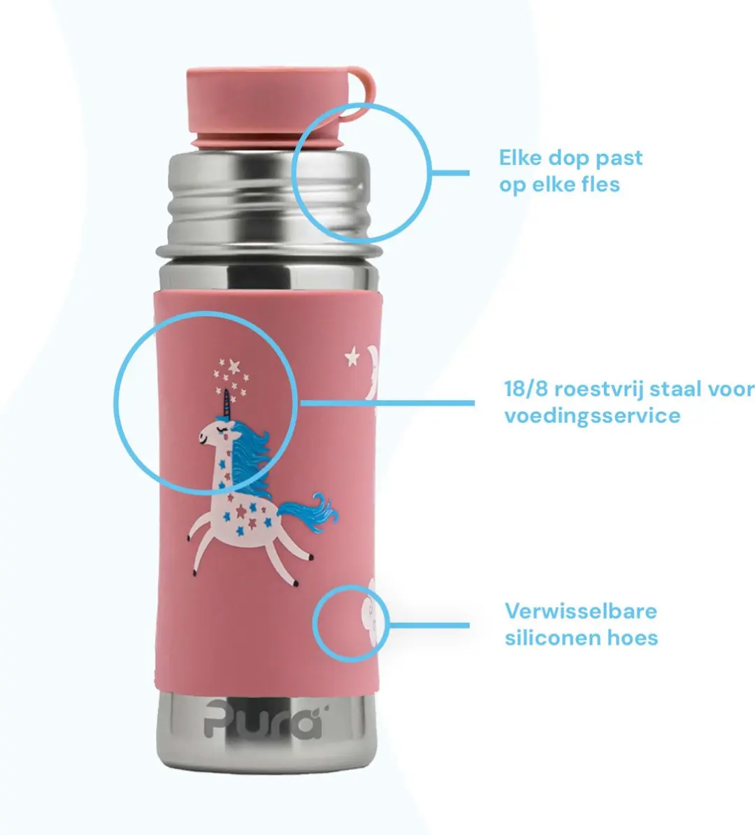 Pura Sportfles K11BM-04 325ml - Roze