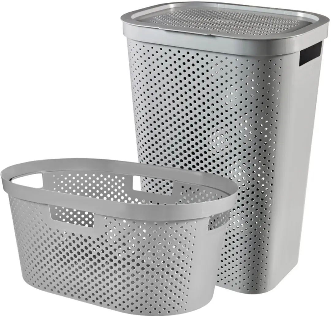 Curver Infinity Recycled Wasmand met deksel 60L + Wasmand 40L