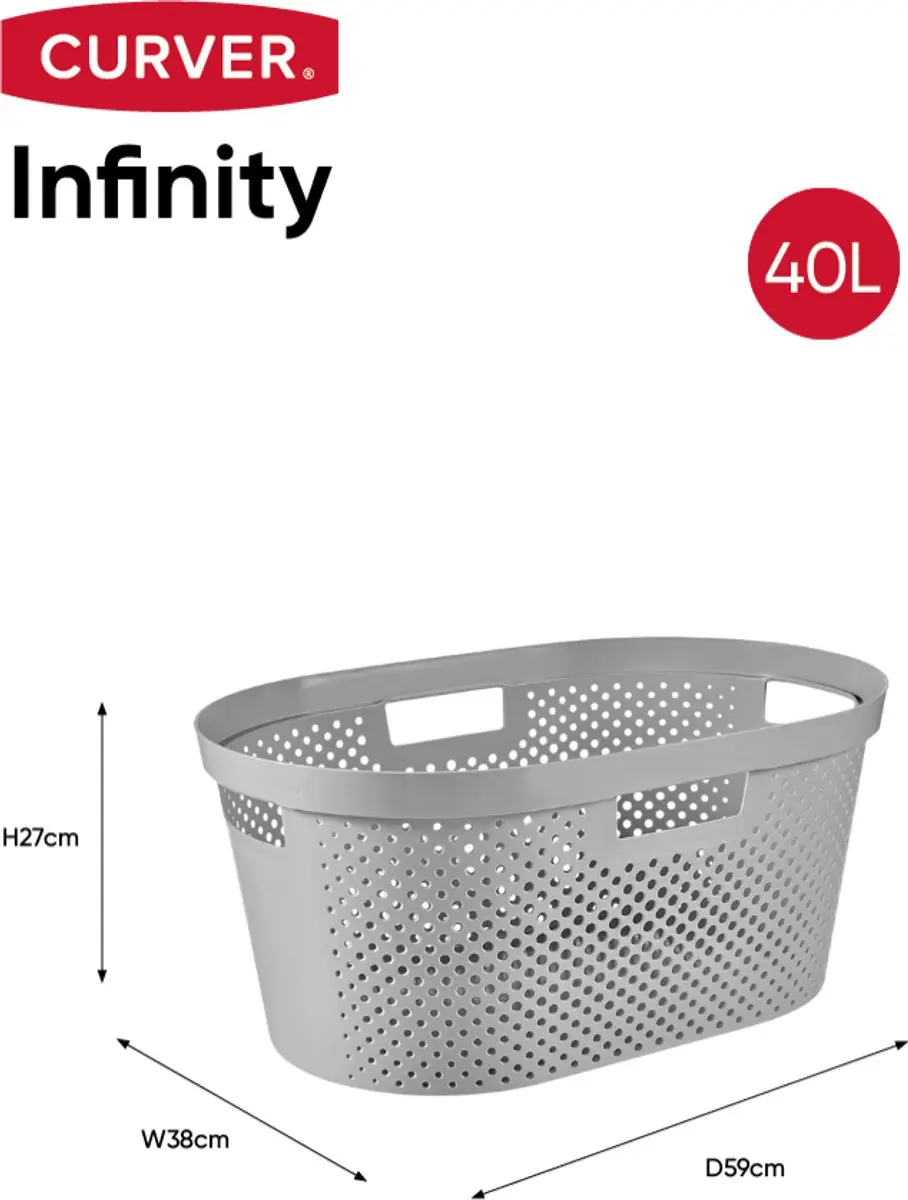 Curver Infinity Recycled Wasmandset 100L - Grijs