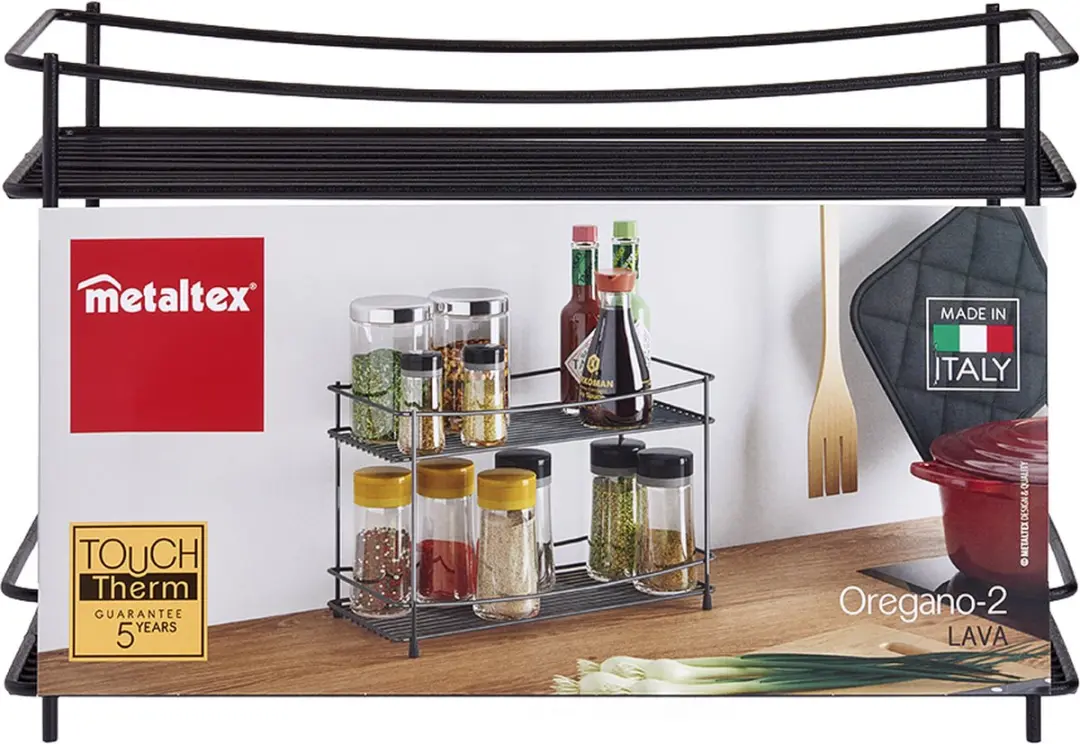 Metaltex Kruidenrek Oregano 2 MT-14360862162 - 2 Niveaus - Zwart