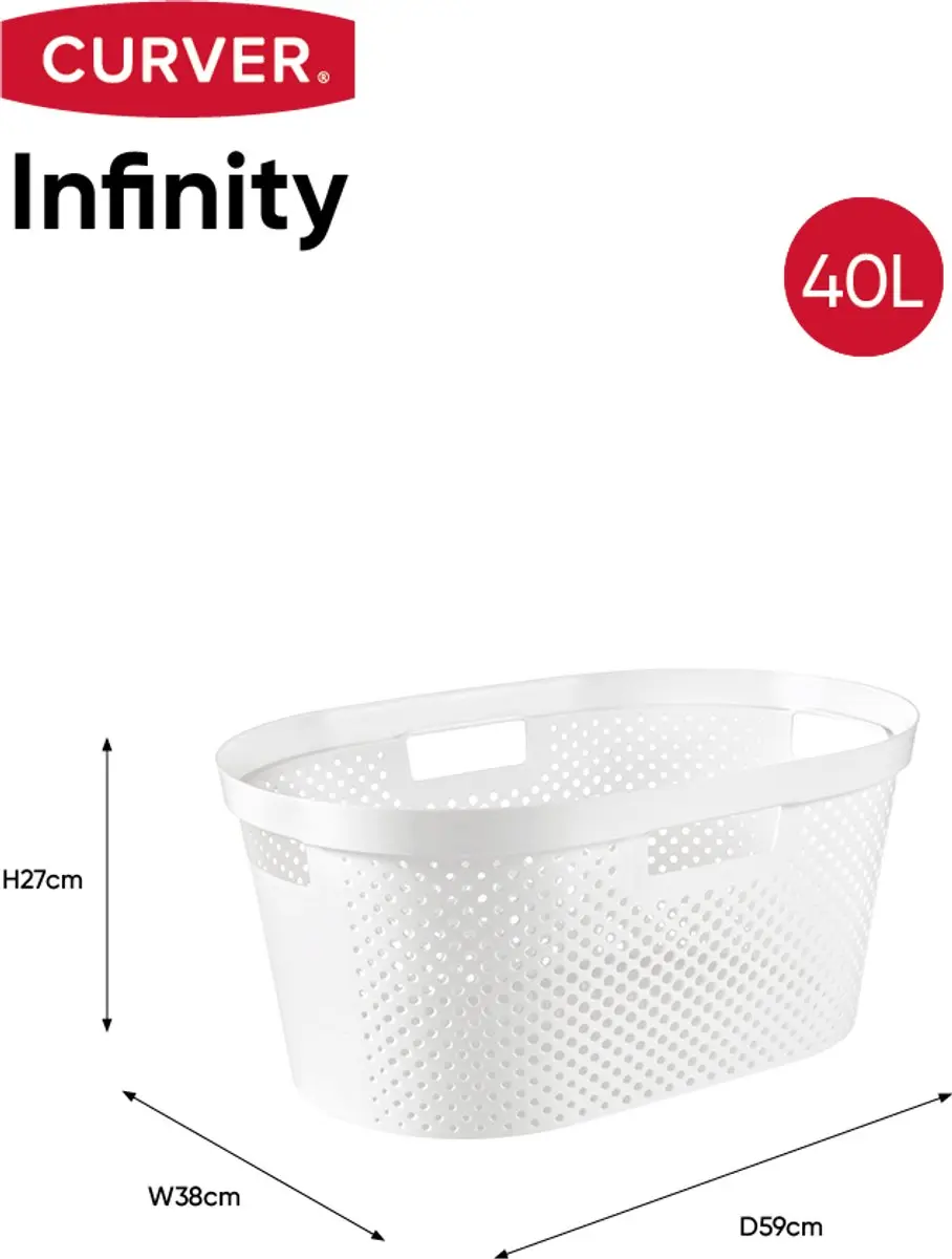 Curver Infinity Recycled Wasmand 40L - 2 Stuks Wit
