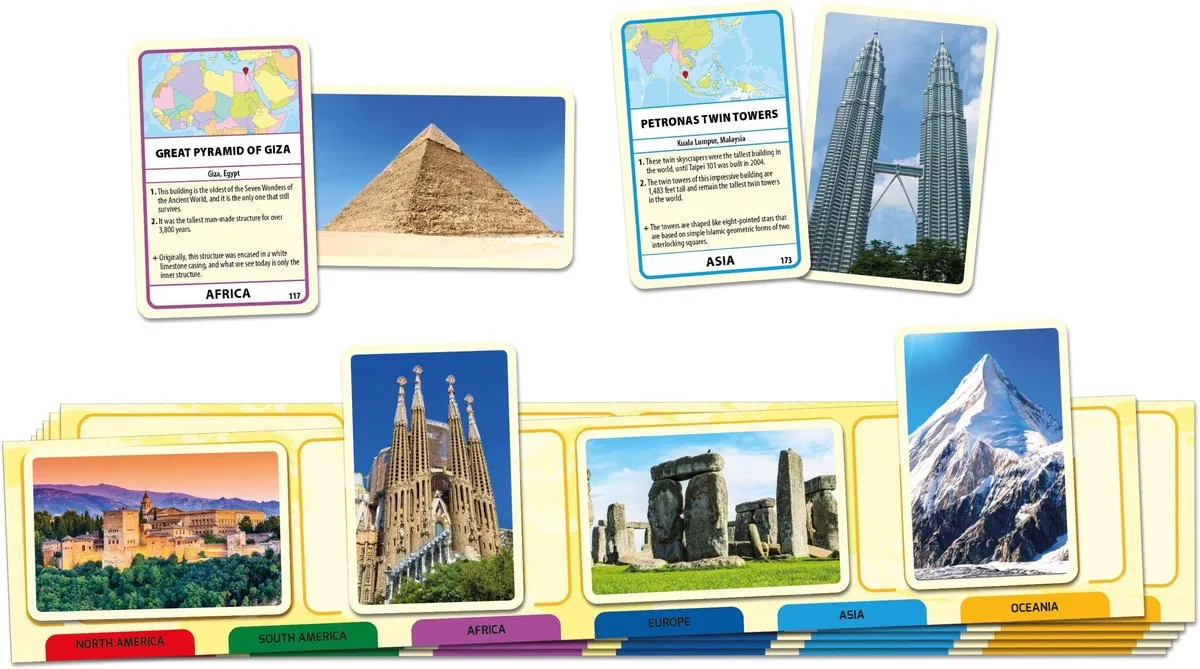 Tactic Wonderen van de Wereld Educatief Spel 55792 - 195 Kaarten