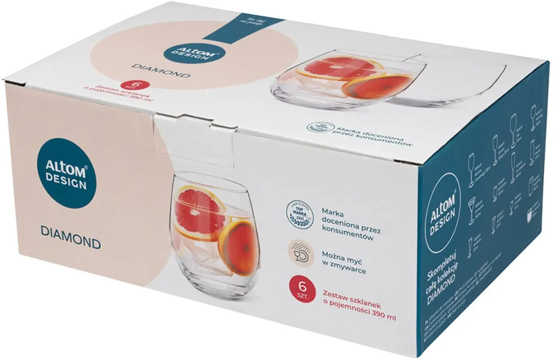 Royal Leerdam Altom Design Diamanten Glazenset 6x 390ml - Transparant