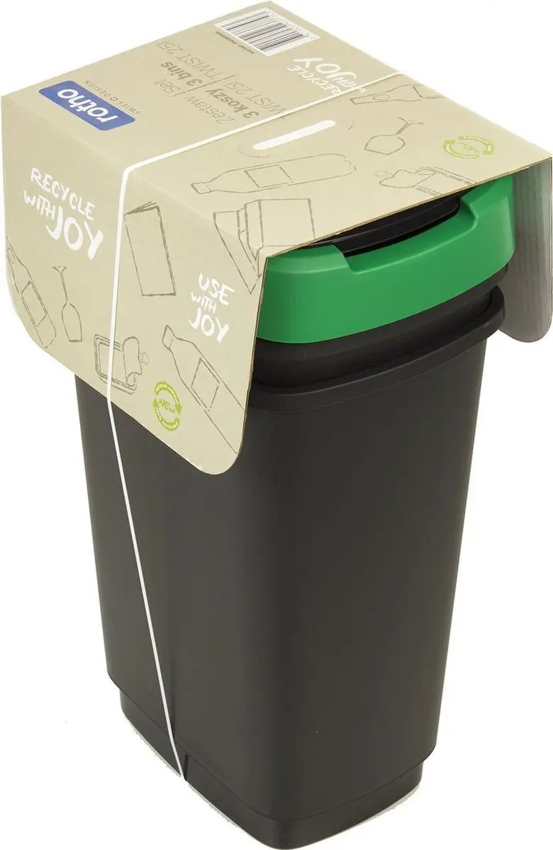 Rotho Twist Sorteerafvalbakken 3x25L - Zwart