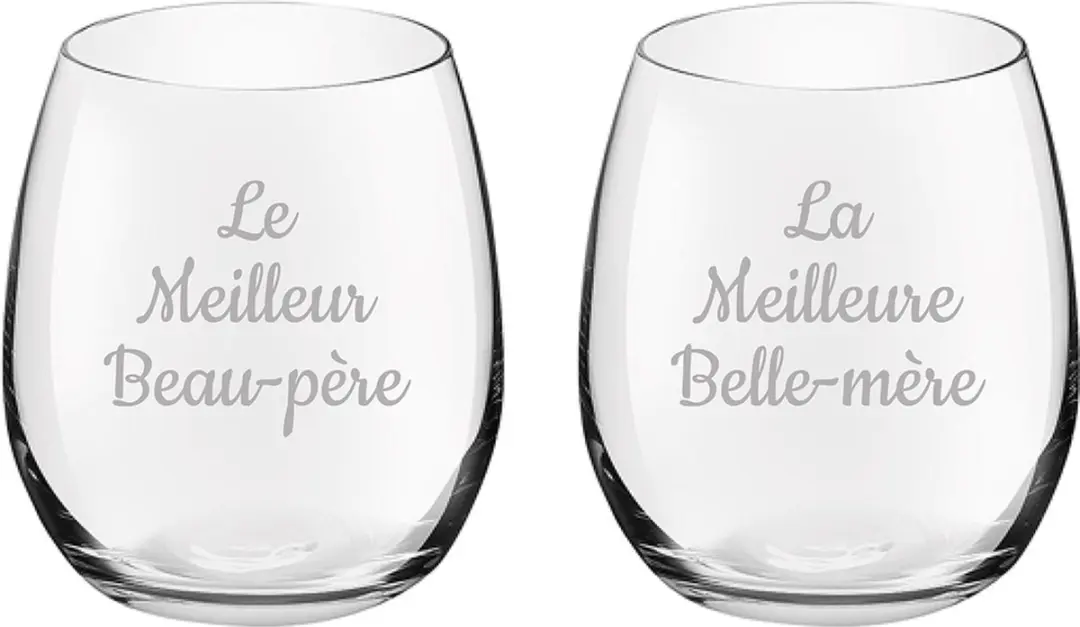 Royal Leerdam Drinkglas Geëtst Le Meilleur Beau-père & Belle-mère