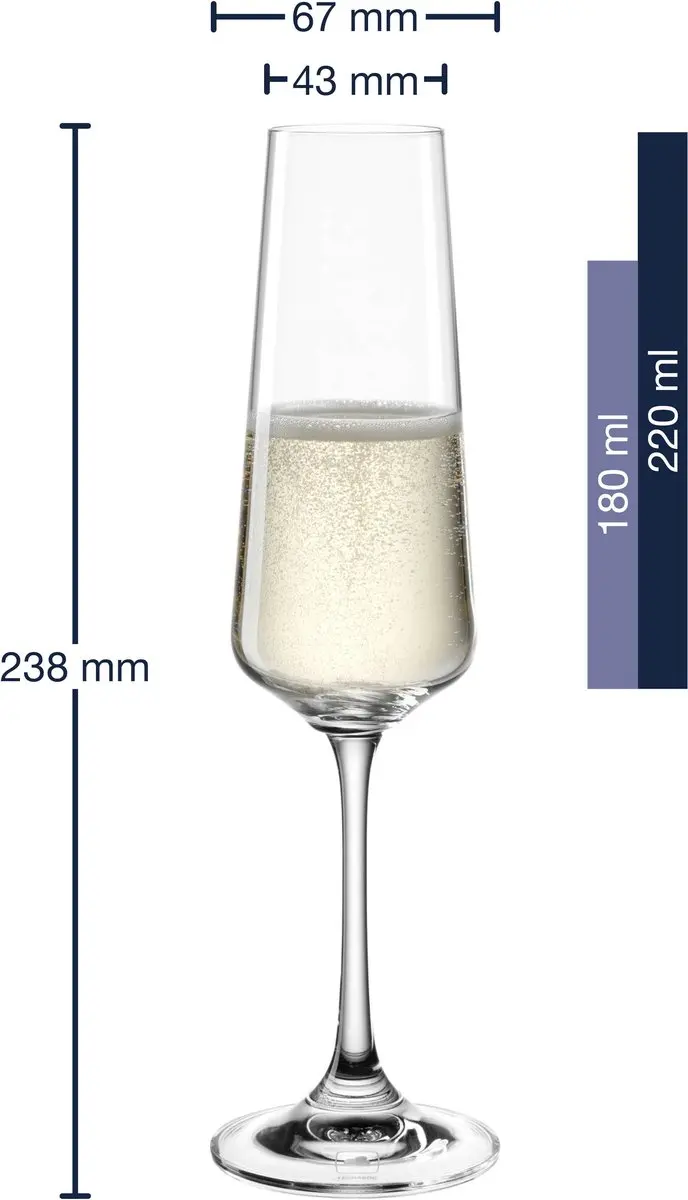 Leonardo Paladino Champagneglas 220ml - Set van 6