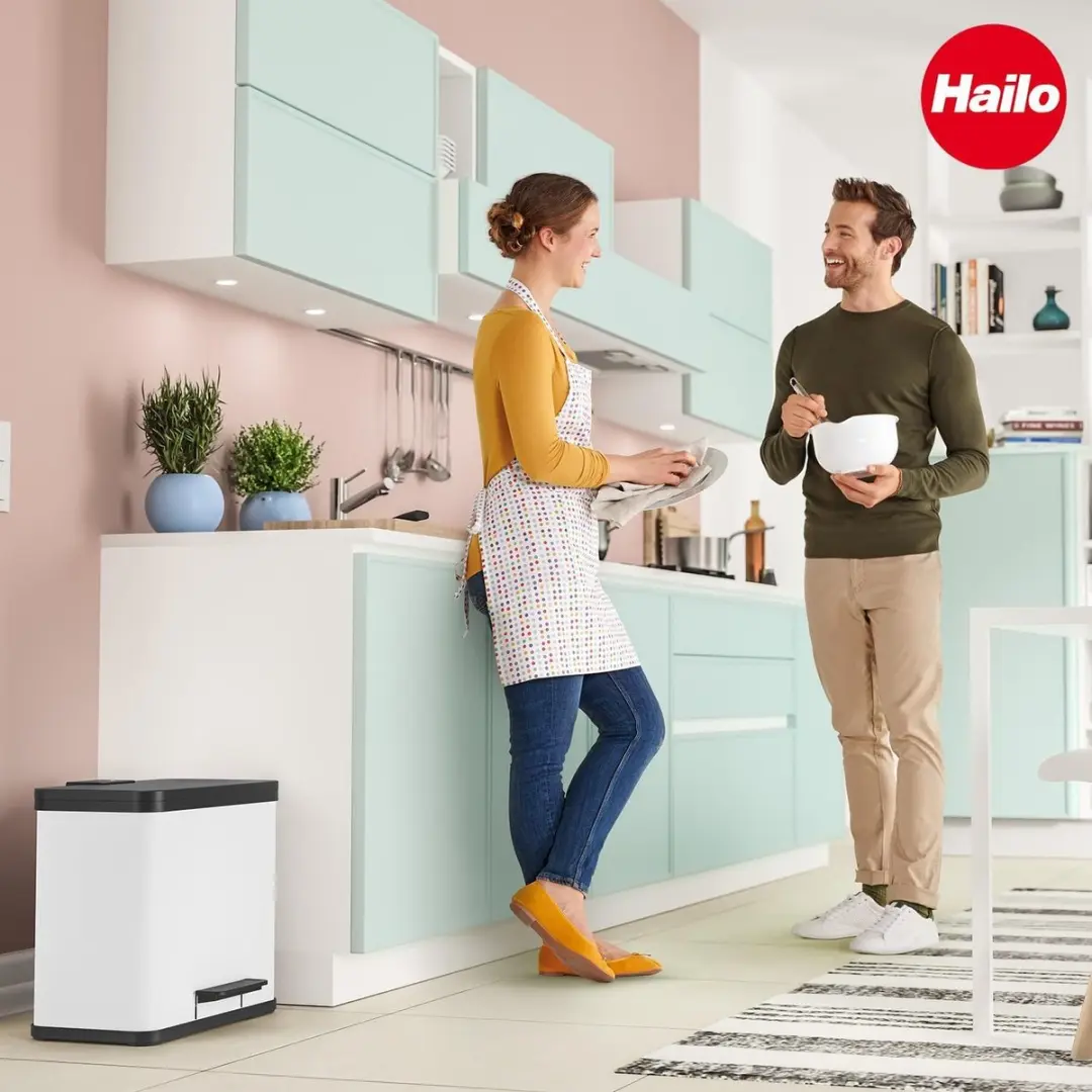 Hailo Oko Duo Plus Prullenbak 26L - 2 Vakken - Zwart
