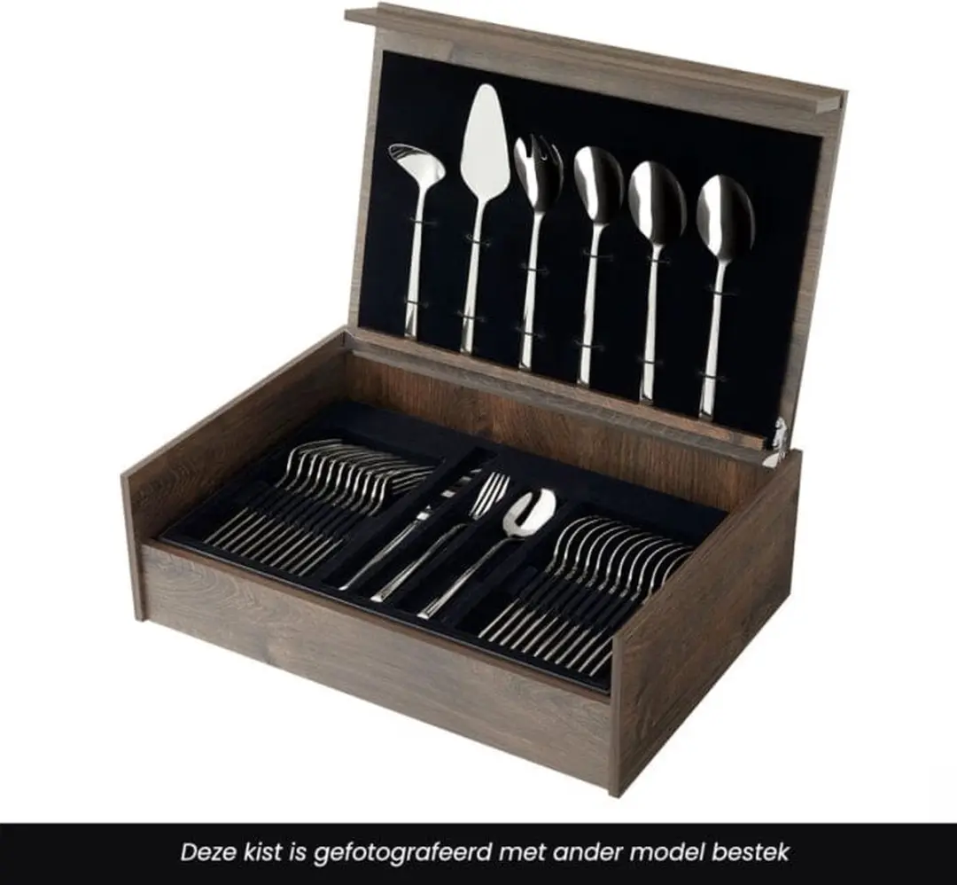 Amefa Baguette 78-delig Bestekset 12 Personen - Zilver - Houten Kist - afbeelding 6 van 6