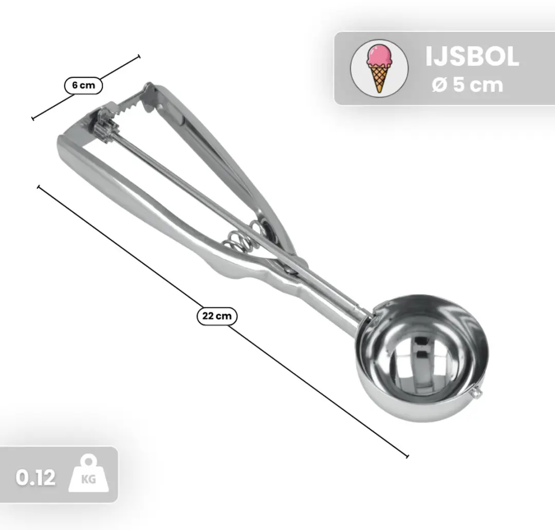 Metaltex IJslepel RVS - 50mm - Zilver